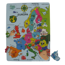 Rompecabezas educativo del mapa de madera de Europa